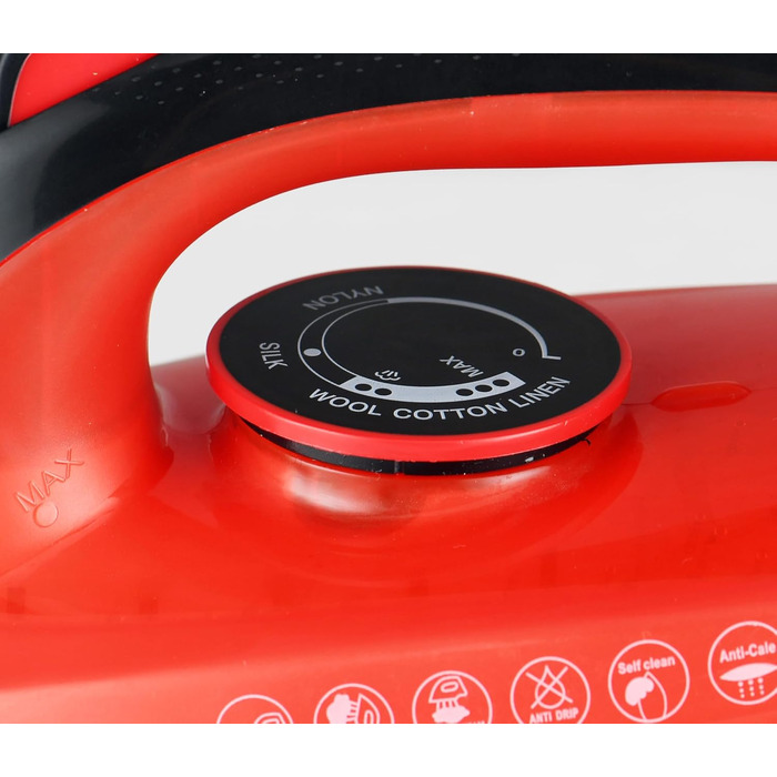 Бездротовий парогенератор SENYA Simple Move V2 - 2400 Вт, 35 г/хв, керамічна підошва, вертикальне прасування, червоний