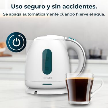 Електричний чайник Cecotec Thermosense 140 White, 1 л, 2200 Вт, з антикальковим фільтром, без BPA