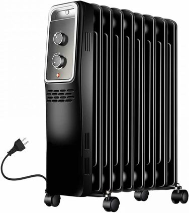 Електричний масляний радіатор BlueCraft 2000W з термостатом, 3 режими нагріву (800/1200/2000W)