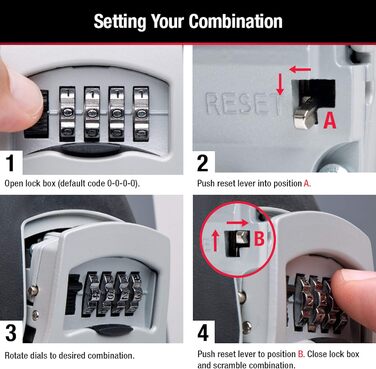 Master Lock 5415D Heavy Duty Key Lock Box - Zinc Wall Mount - Holds 5 Keys