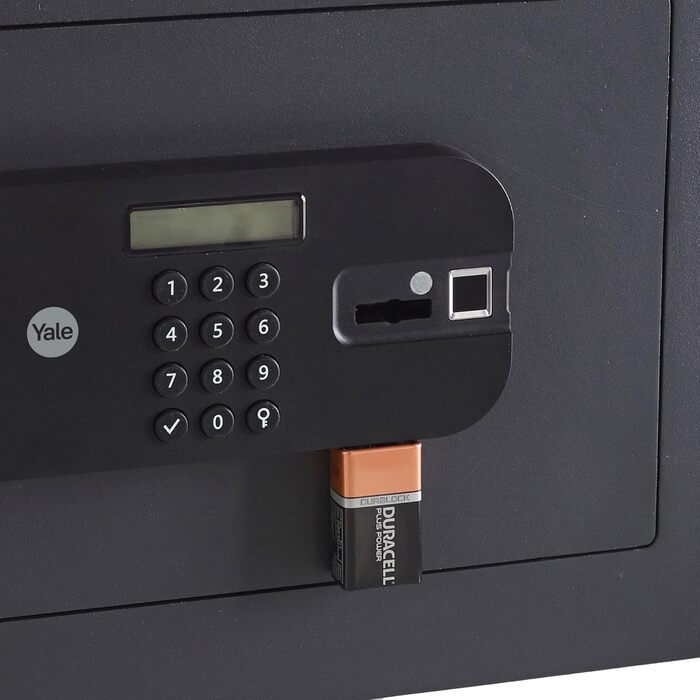Сейф Yale YSEB400EG1 з електронним кодовим замком та LCD-дисплеєм, сталевий, 38.5 л, висока безпека (відбиток пальця, великий)