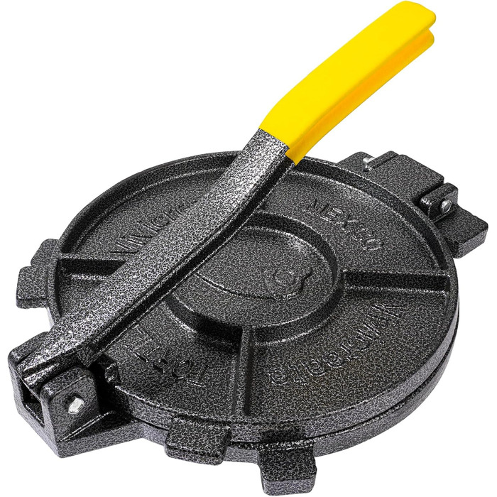 Пресс для тортилій Vivicreate з чавуну, 25,4 см. Прес для тіста, прес для тортилій з антиковзким покриттям, сірий (жовтий)