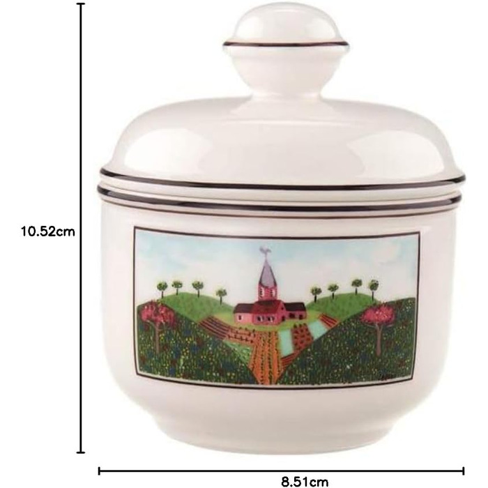Villeroy & Boch Naive Design Sugar Bowl, 200 ml, Height: 11 cm, Premium Porcelain, Colorful