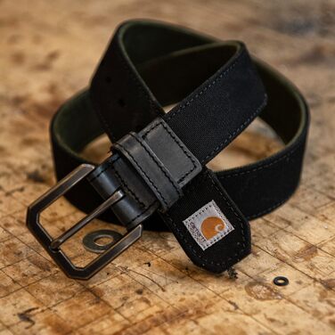 Чоловічий міцний ремінь Carhartt з цупкого канвасу, чорний, розмір 38W