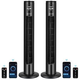 Вентилятор вежний Smart Aigostar 97 см з Wi-Fi, пультом, таймером 24 год, LED-дисплеєм та керуванням Alexa – 2 шт.