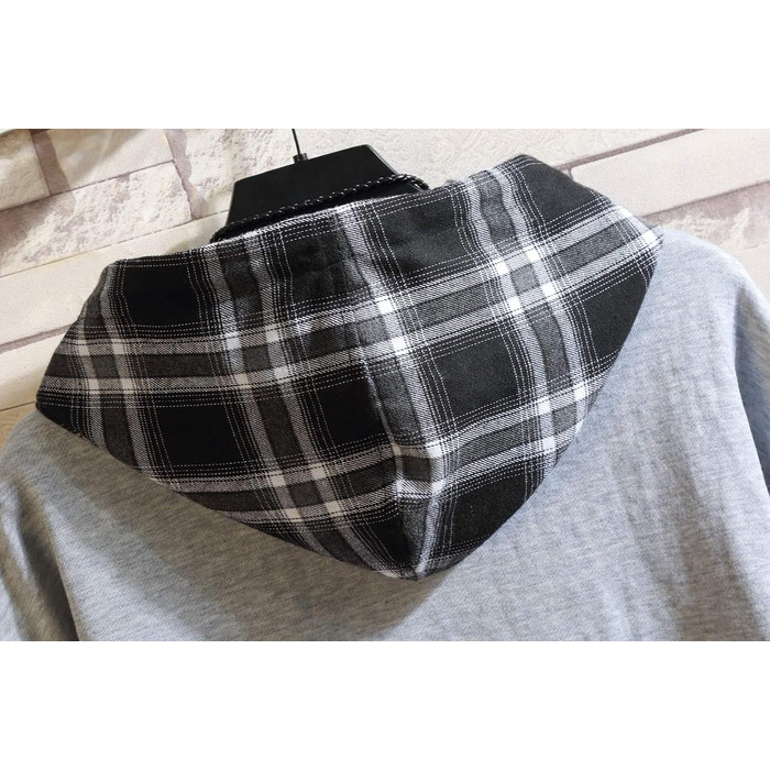 Спортивна кофта GURUNVANI Unisex 20wy801 з капюшоном, сіра (3XL)