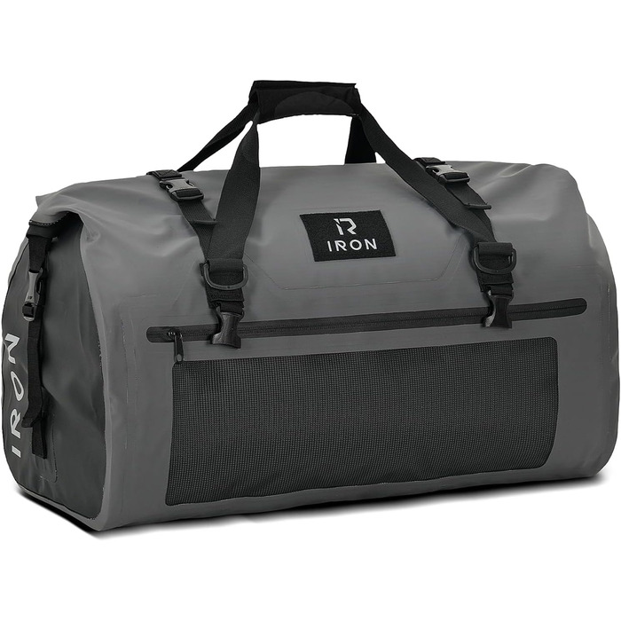 IRON JIA's Motorcycle Bag Luggage Roll Waterproof Motorcycle Rear Bag Saddle Bag Travel Bag with Roll-Seal Shoulder Straps Suitable for Motorcycle Cycling Camping Water Sports - (Gray, 30L)