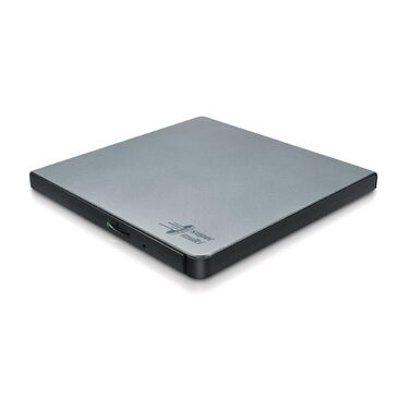 Зовнішній DVD-привід Hitachi-LG GP57, портативний Slim DVD-плеєр та записник для ноутбука та ПК, USB 2.0, сумісність з Windows та Mac OS, швидкість 8x, сріблястий
