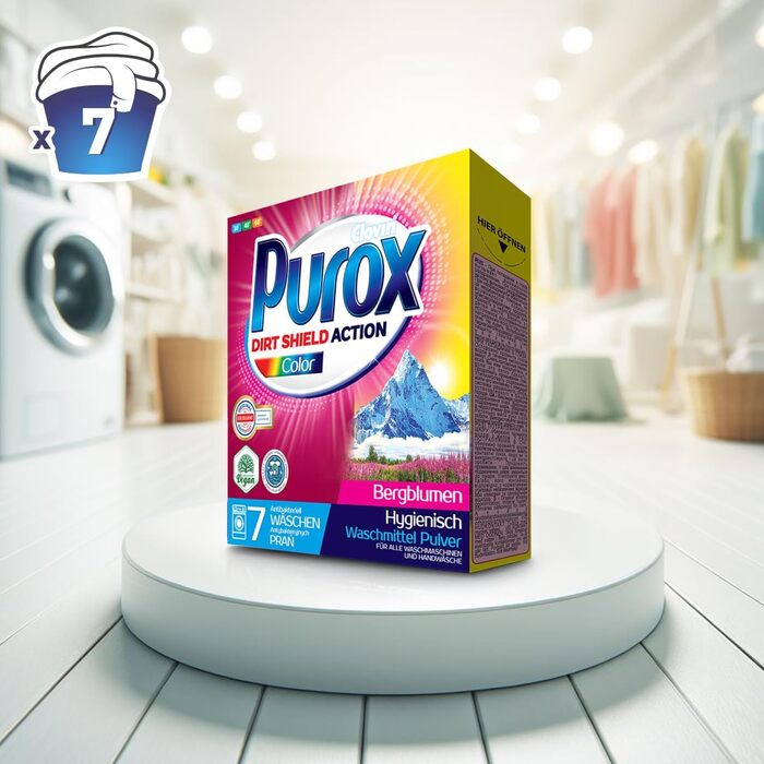 Пральний порошок PUROX Color для всіх видів текстилю, 5 кг (71 прання)