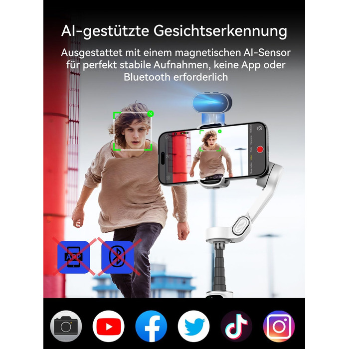 Стабілізатор для iPhone та Android з 3-осьовою стабілізацією та OLED-дисплеєм, 7.8