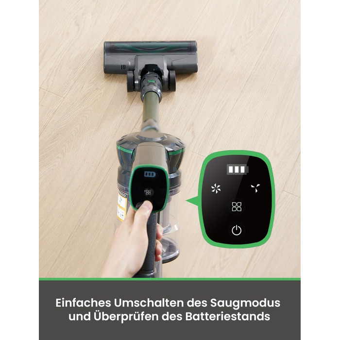 Бездротовий пилосос Vexilar 500W з акумулятором: потужний, 6-в-1, для твердих поверхонь, килимів та шерсті тварин, з сенсорним дисплеєм