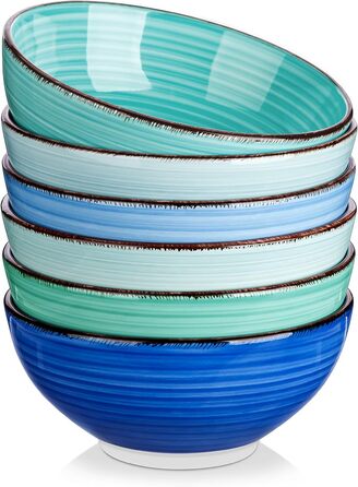 Vancasso Soup Bowls, Stoneware, BONITA 6-Piece Bowl Set, Salad Bowl, Pasta Bowls, Bowl Set