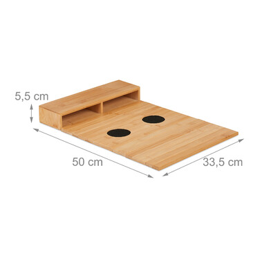 Relaxdays Bamboo Side Table with Coasters