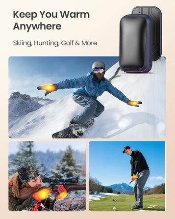 Електричний грілка для рук Gaiatop 2 шт. з магнітом, USB, багаторазовий, 3 швидкості нагріву, компактний, подарунок для чоловіків та жінок (блакитний)