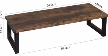 OROPY Vintage Wooden Monitor Stand, Screen Riser, for Laptop, Computer, Notebook, iMac, PC, Desk Organizer with Storage for Home and Office, 55 x 23 x 14cm, Dark Brown