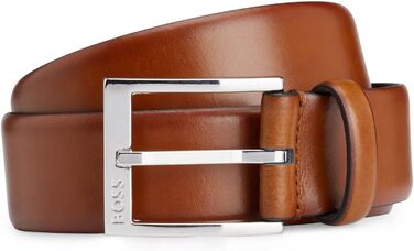 Чоловічий шкіряний ремінь BOSS Elloy-PC-An, італійського виробництва з логотипом, колір: Medium Brown