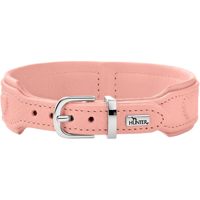 Нашийник для собак HUNTER SOHO X Love, фіолетово-сірий, з натуральної шкіри, м'який, з сердечками, для маленьких собак та цуценят, Made in Germany, розмір 42