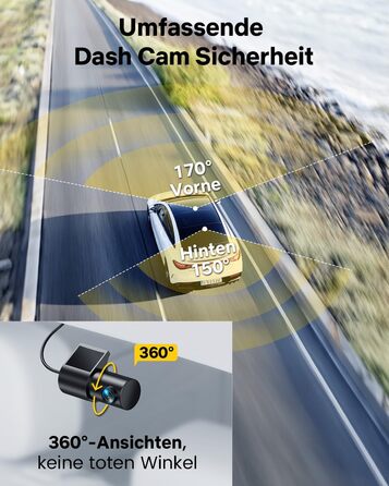 Відеореєстратор GKU Dashcam Auto: 4K/2.5K, GPS, Wi-Fi, Dual, 64GB, Паркування, WDR, 170° Кут огляду, G-сенсор, Loop, Макс. 256GB, Чорний