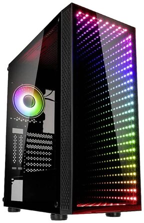 Корпус Kolink Void Rift Midi Tower з RGB-підсвічуванням, підтримка вертикального встановлення GPU, для геймінгу, скло, ATX