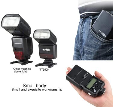 Спалах Godox TT350N для Canon - TTL, 2.4G, HSS 1/8000s, GN36, сумісний з 6D, 7D, 50D, 60D, 500D, 550D, 600D, 650D, 1000D, 1100D, 1DX, 580EX II, 5D Mark II III