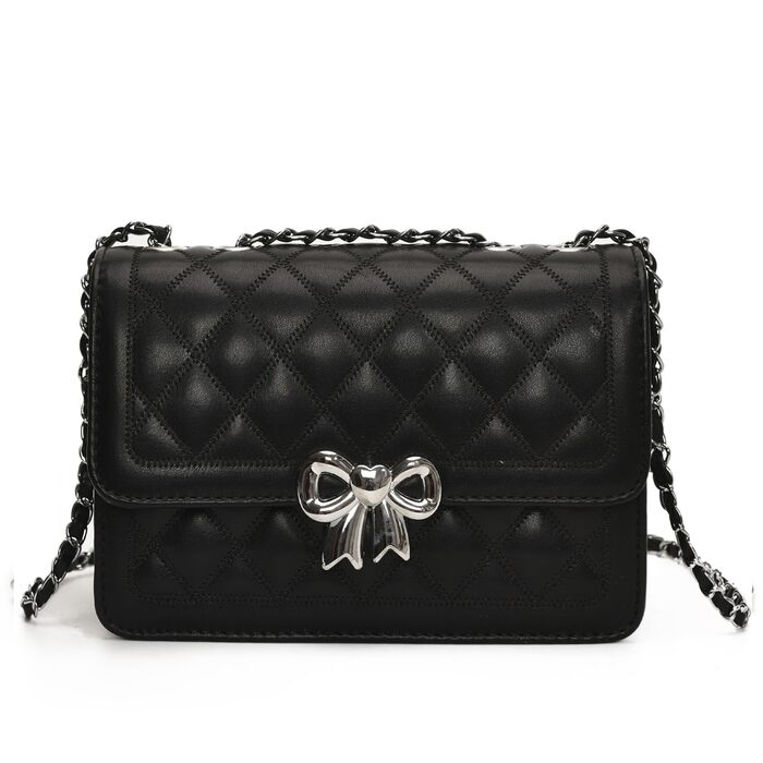 Сумка жіноча Travistar через плече: ланцюжок, кросбоді, вечірня, міська, шкіряна, чорна (K076)