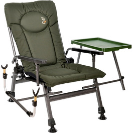 Крісло для риболовлі Carp Angelstuhl F5R ST/P Deluxe з високою спинкою, столиком та тримачем для вудлищ, матеріал: поліестер