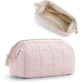 Косметичка для макіяжу BAGSMART, рожева, для подорожей, велика, водонепроникна