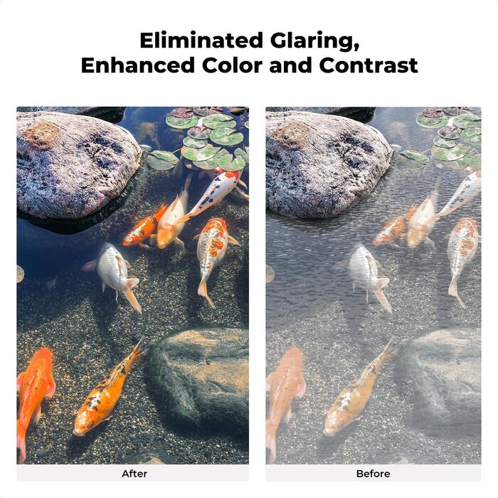 Поляризаційний фільтр K&F Concept 67mm для фотографій: глибокі кольори, зменшення відблисків та відображень, оптичне скло з Multi-Nano покриттям (Nano-Dazzle)