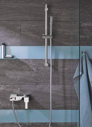 GROHE Vitalio Get - Hand Shower 1 Spray Pattern (perfect spray pattern, suitable for flow heaters, double-walled hand shower, Anti-limescale system), silver, 27458000
