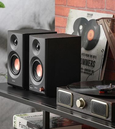 Edifier MR3 - Компактні Студійні Акустичні Системи 2.0, Hi-Res Audio, Bluetooth 5.4, RCA, AUX, Мобільний Додаток, 2 x 18 Вт (Чорний)