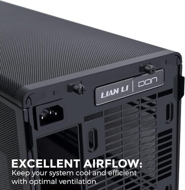 Корпус Lian Li DAN Cases A3 Wood Edition для ПК Micro-ATX з темперованим склом та дерев'яними вставками з горіха (чорний, сітчатий)