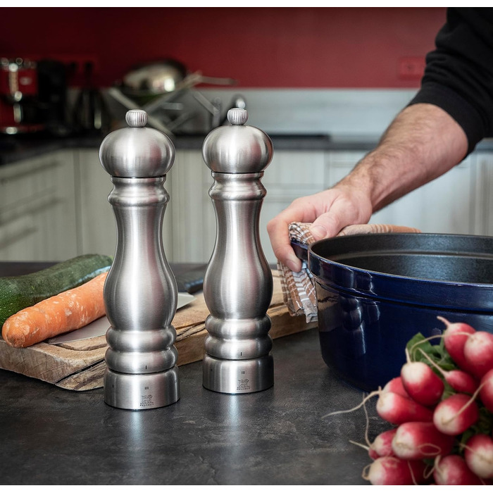Млин для перцю PEUGEOT Paris Chef, нержавійка, 22 см, регулювання помолу u'Select, сріблястий