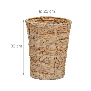 Relaxdays Wastebasket made of Water Hyacinth