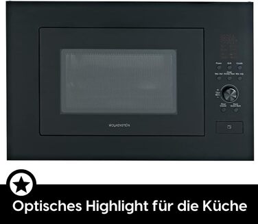 Вбудована мікрохвильова піч Wolkenstein WMW900-25GB EB | 900 Вт, 25 л, 8 програм, чорний колір