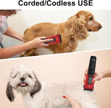 Професійна машинка для стрижки собак Hatteker: електрична, бездротова, з підсвічуванням, 7500RPM, для собак та котів