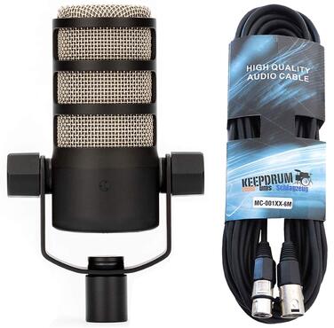 Мікрофон Rode PodMic для подкастів + XLR кабель Keepdrum 6м
