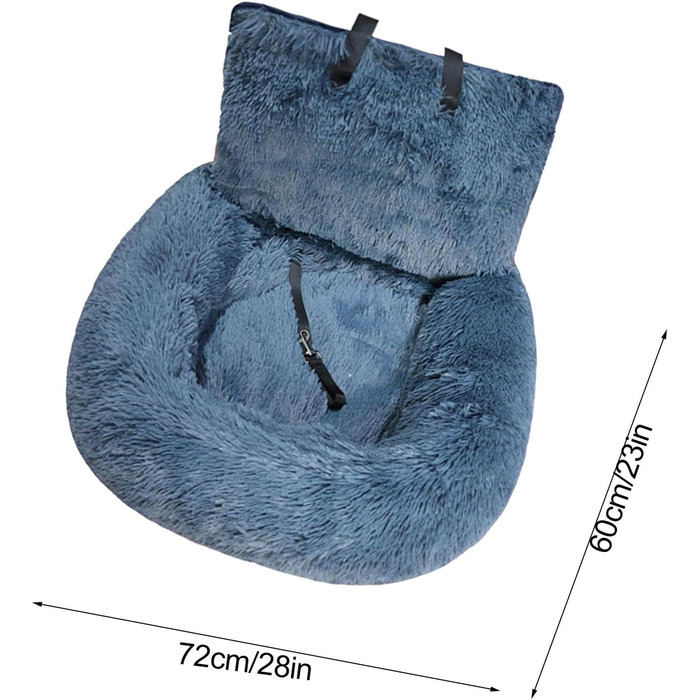 Автокрісло для собак, лежанка для собак у машину, м'яке автокрісло для собак з ременем безпеки, переноска для тварин, авто лежанка для собак, автокрісло для маленьких, середніх та великих собак, сірий колір, розмір M