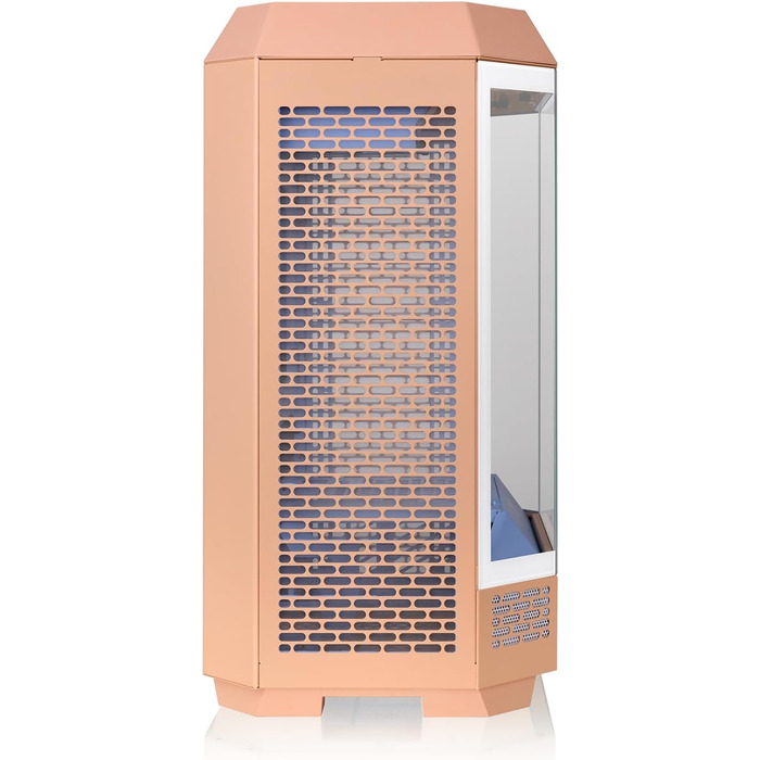 Thermaltake The Tower 300 Bumblebee: Корпус ПК Micro Tower (Micro-ATX/mini-ITX) з вертикальним дизайном, 3x Tempered Glass, 2x140mm PWM вентилятори, підтримка радіатора до 420mm, опціональний комплект для встановлення (Peach Fuzz)
