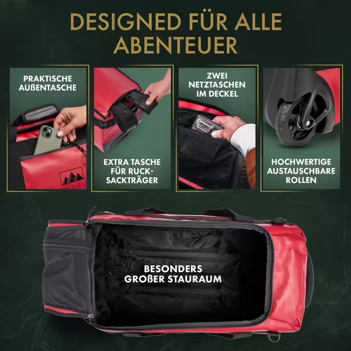 BEN NEVIS ORIGINAL 80L Travel Bag with Wheels – XXL Foldable Travel & Sports Bag, Water-Repellent, Robust & Space-Saving