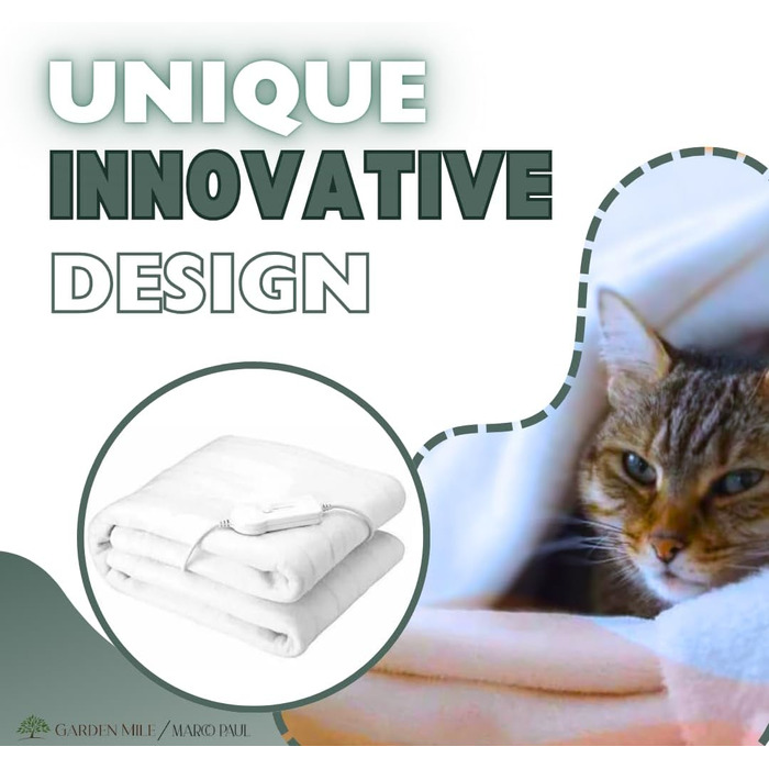 Електрична ковдра Marco Paul з підігрівом, велика флісова ковдра, терапія теплом, для зняття болю в спині, для дивана (сірий фліс)