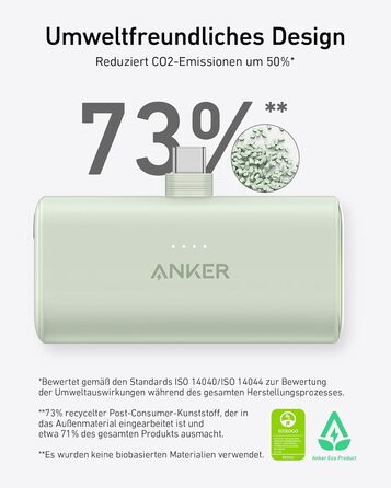 Powerbank Anker Nano 5000mAh 22.5W з USB-C, сумісний з iPhone, Galaxy, Huawei, iPad, AirPods (Білий)