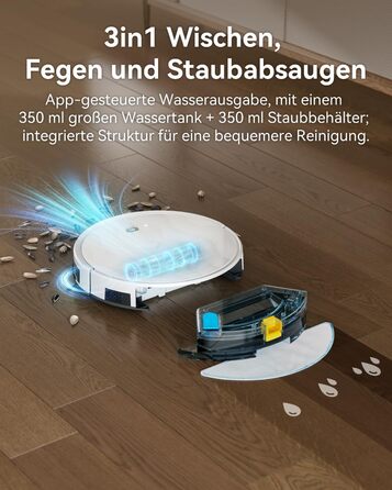 Робот-пилосос Tesvor S8MAX 3-в-1 з функцією миття, 8000Pa, LiDAR-навігація, 240 хвилин роботи, керування через додаток/Alexa, самостійна станція очищення 2.5L для великих приміщень та домівок з тваринами (M2)