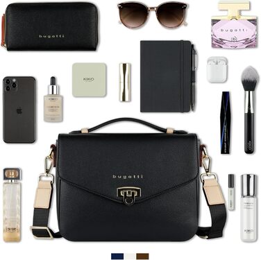 Сумка Bugatti Ella Classic чорна для жінок з екошкіри через плече та з ручками