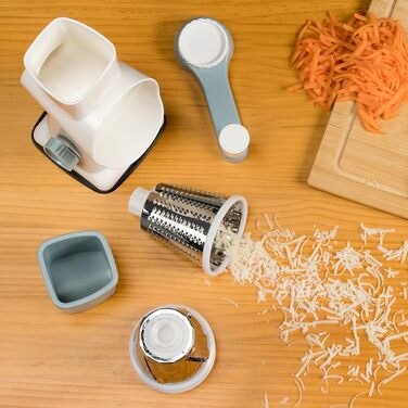 Трока для сиру та овочів KEOUKE з ручкою: 3 змінні леза для сиру, картоплі, капусти, горіхів, шоколаду (червоно-білий) (біло-блакитний)