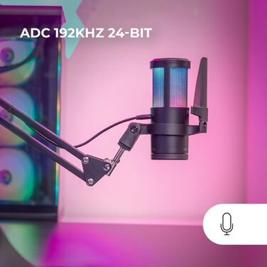 Мікрофон Mars Gaming MMIC-XT: Професійний студійний мікрофон з кульковим кріпленням, поп-фільтром та металевою сіткою (Чорний)