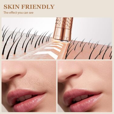 Електричний прилад для видалення волосся для жінок, бездротовий депілятор, безболісний електробритва для губ, рук, обличчя, пушкового волосся (Золотий)