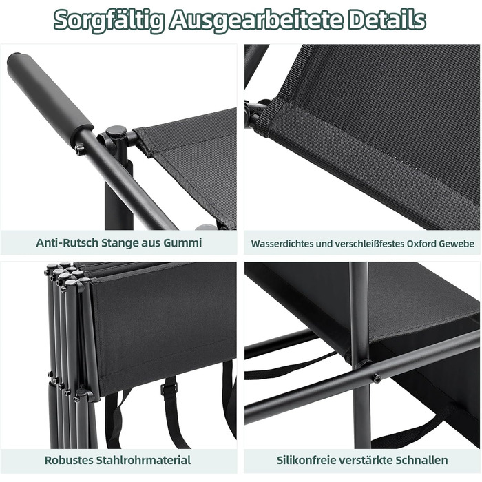 Folding Dog Ramp for Cars - 4 Step Pet Staircase, Up to 80kg, Black - Gentle on Joints