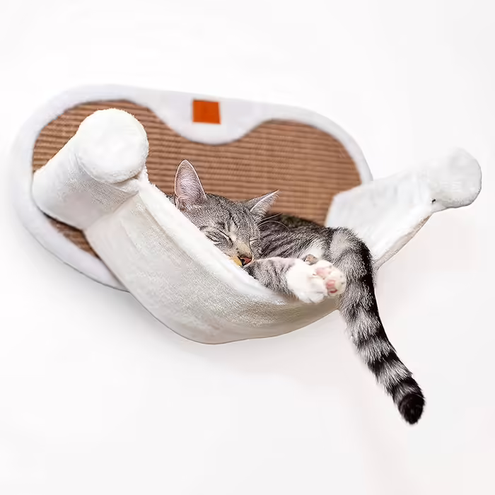 Pfotenolymp® Cat Hammock up to 10 kg | Wall Mounting | High Stability | Hours of Scratching Fun | Hygienic & Easy to Clean | Environmentally Friendly | Easy Assembly