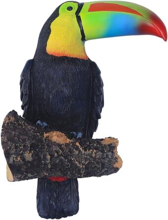 NORHOR Garden Statues, Toucan Ornament, Sculpture made of Polyresin, Polyresin Artificial Birds Craft Garden Animal Statue Tree Hanging Pastoral Decoration Pendant Outdoor Yard Decoration. (Rainbow)