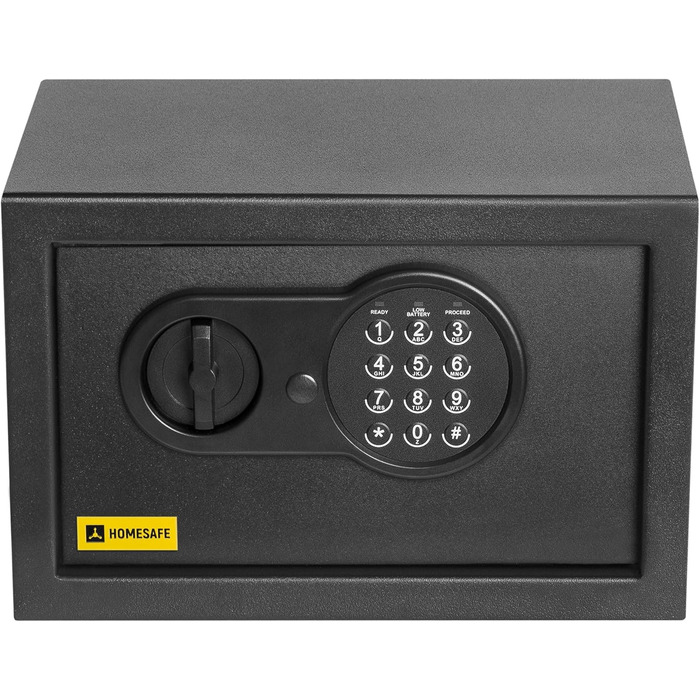 Домашній сейф HomeSafe HV24E з електронним замком, 20x44x38 см. Підходить для зберігання грошей, прикрас, документів та ноутбука.